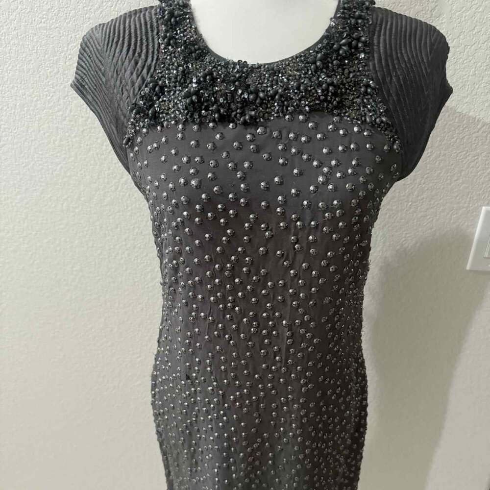 French Connection Cocktail Dress Beaded Cap Sleeve [Sz. 8]